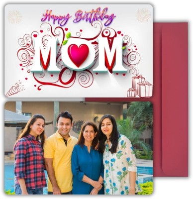 AanyaCentric 5.4x8.6cm PVC Mother Birthday Customized Photo Wallet Card Gift with Envelope Greeting Card(Multicolor, Pack of 1)