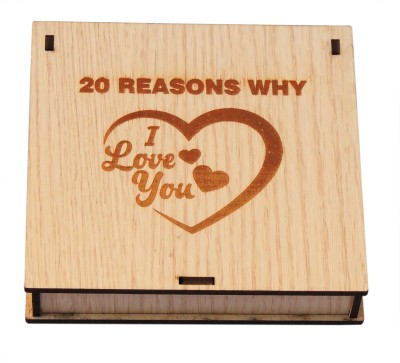 Nyaro 20 Reasons Why I Love You Message Gift Box Greeting Card(Brown, Pack of 1)