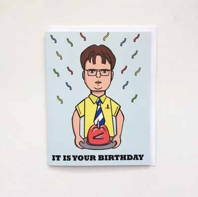 craft maniacs OFFICE SITCOM A5 LAMINATED GREETING CARD Greeting Card(White, Pack of 1)