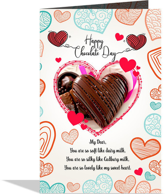 GIFT MY PASSION Happy Chocolate Day My Dear,You Are So Soft Surprise Greeting Card Greeting Card(Multicolor, Pack of 1)