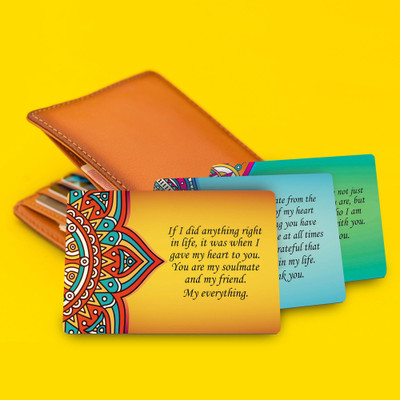 Exciting Lives Romantic Messages Wallet Cards Set Of Three Greeting Card(Multicolor, Pack of 3)