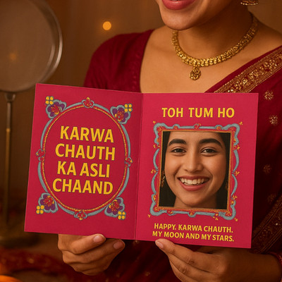 Havnly Karwa Chauth Gift for Wife – Romantic Greeting Card with Heartfelt Message Greeting Card(Karwa Chauth Greeting Card, Pack of 1)