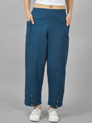 QuaClo Regular Fit Women Blue Trousers