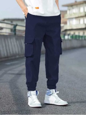 ERENCHINO Solid Men Blue Track Pants