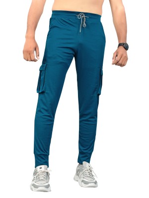 Fruzis Fashion Printed Men Blue Track Pants