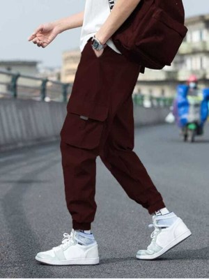 ERENCHINO Solid Men Maroon Track Pants