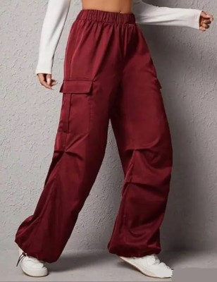 fleepshort collection Loose Fit Women Maroon Trousers