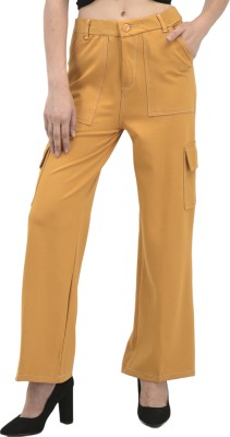 FNOCKS Regular Fit Girls Yellow Trousers