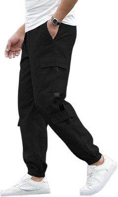 Novus Knitting Solid Men Black Track Pants