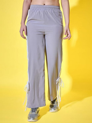 oriexfabb Solid Women Silver Track Pants