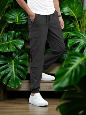 Kesaria Fashions Solid Men Black Track Pants