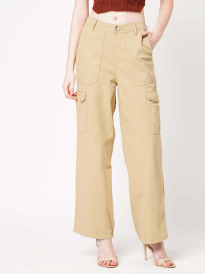 Kraus Jeans Women High-Rise Loose Straight Fit Cargo Women Cargos