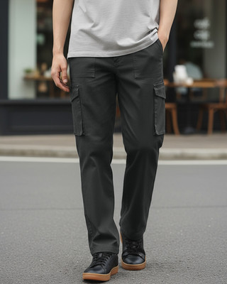 BEWAKOOF Straight Fit Men Grey Trousers