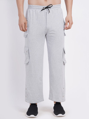 CLOTHINK India Self Design Men Grey Track Pants