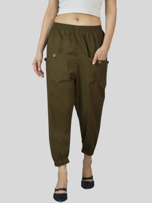 HouseOfCommon Regular Fit Women Dark Green Trousers