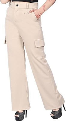 EthnicAlive Regular Fit Women Beige Trousers