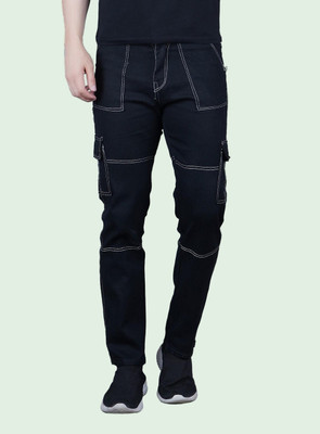 White leapard Regular Men Black Jeans