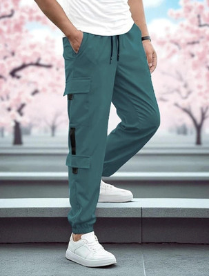 SB Trend Solid Men Blue Track Pants