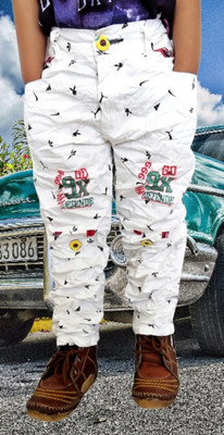 AD & AV Regular Fit Boys White Trousers