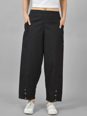 QuaClo Regular Fit Women Black Trousers