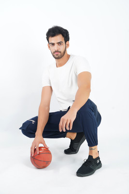Gazzet 4G Colorblock Men Blue Track Pants