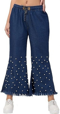 HouseOfCommon Flared Women Dark Blue Jeans