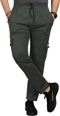 AVOLT Solid Men Dark Green Track Pants