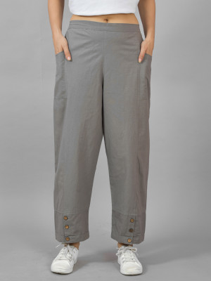 QuaClo Regular Fit Women Grey Trousers