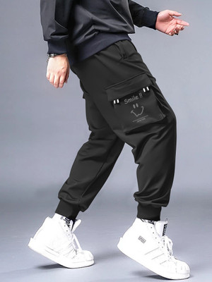 Jump Cuts Printed Men Grey Track Pants