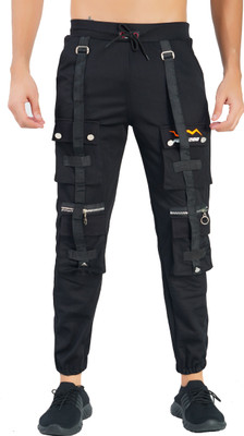Mindsart Trending Solid Men Black Track Pants