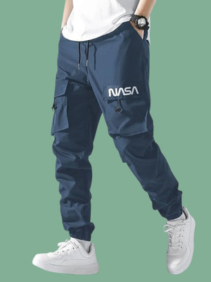 Kesaria Textile Solid Men Blue Track Pants