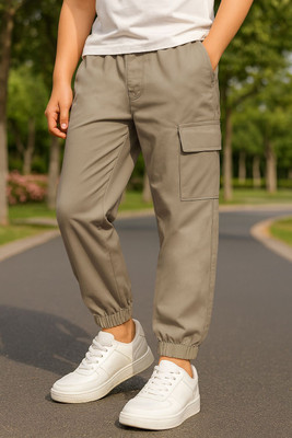 Trampoline Woven Trousers with 4 Pockets (Beige) Boys Cargos