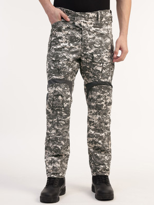 MOUNTMILLER Grey Digital Advanced Ripstop Tactical Pant: Multi pocket, Stretch Panels Men Cargos