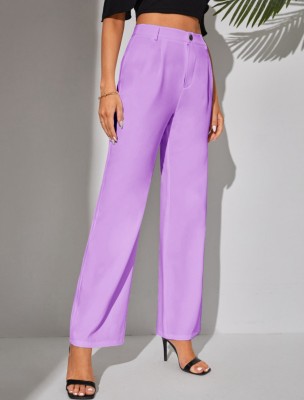 Techthreadhub Regular Fit Women Purple Trousers