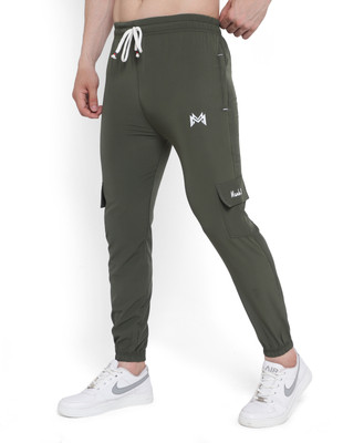 mank D Printed Men Green Track Pants