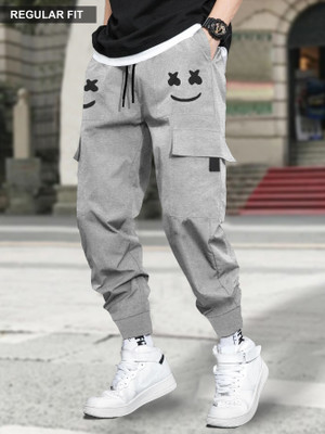BLIVE Printed Men Grey Track Pants