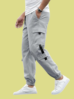 Kesaria Textile Solid Men Grey Track Pants