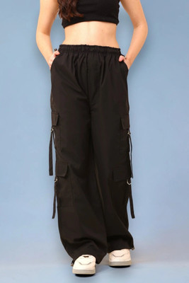 SQEW High Waist Pants With 6-Pocket Loose Fit For Women Cargos