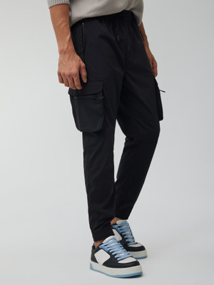 XYXX Regular Fit Men Black Trousers