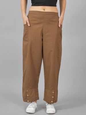 QuaClo Regular Fit Women Brown Trousers
