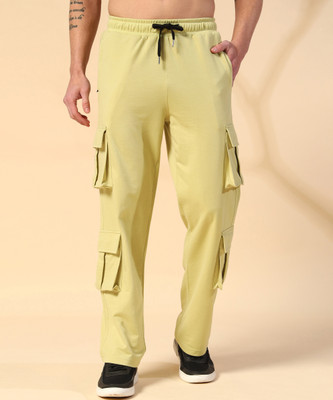 Mast & Harbour Solid Men Yellow Track Pants