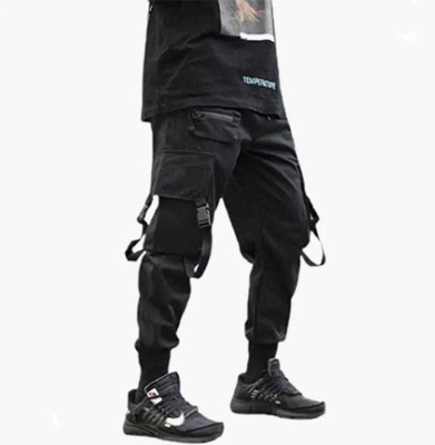 RAAVI Solid Men Black Track Pants