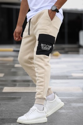 TRIPR Printed Men Beige Track Pants