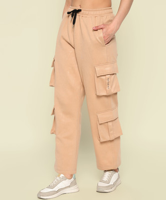 Mast & Harbour Solid Women Beige Track Pants