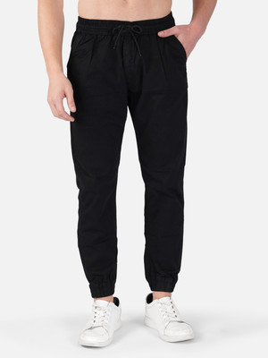 Warburg Regular Fit Men Black Trousers