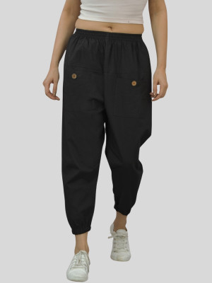 HouseOfCommon Regular Fit Women Black Trousers