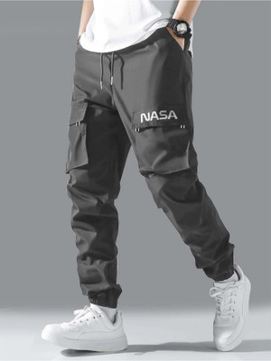 Jump Cuts Printed Men Grey Track Pants