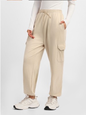 JUNEBERRY Solid Women Beige Track Pants