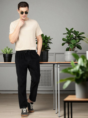 Di Fashion Slim Fit Men Black Trousers