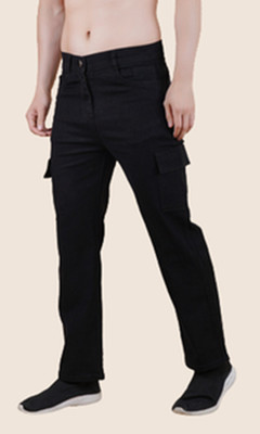 White leapard Relaxed Fit Men Black Jeans
